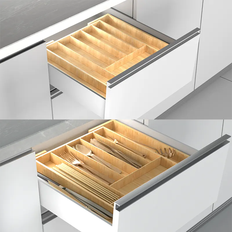 Bamboo Drawer Cutlery Organizer Tray