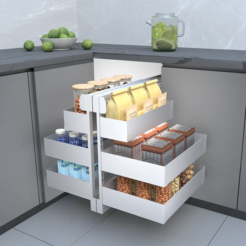 Kitchen cabinet storage pull out magic corner