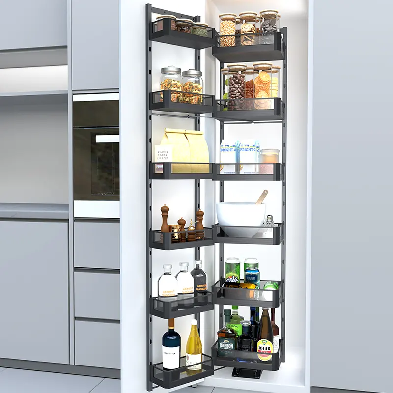 Kitchen cabinet glass pantry storage