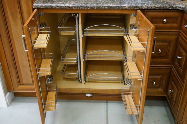 kitchen cabinet with door open