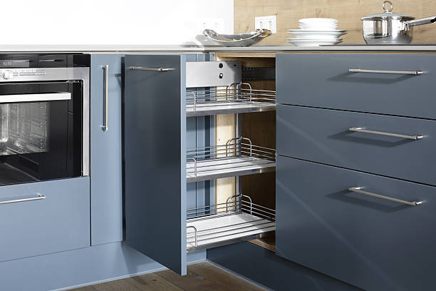 beautiful and model interior of bright kitchen